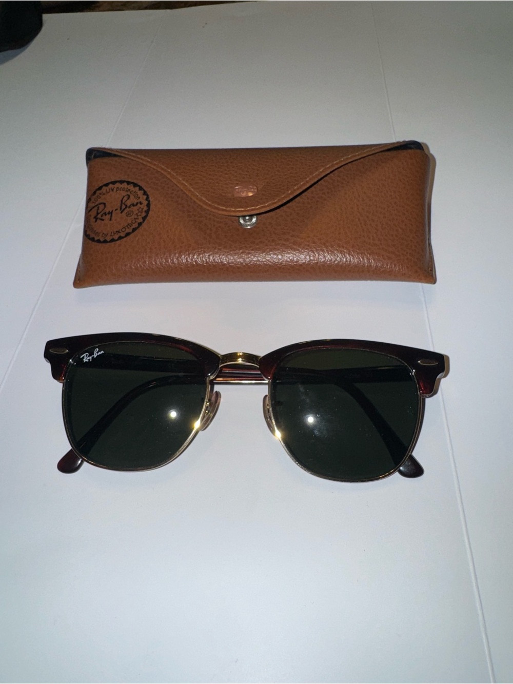 Ray-Ban Men's Sunglasses Brown/Gold with Brown Case - Picture 3 of 8